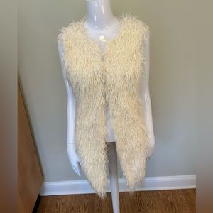 Faux fur long vest